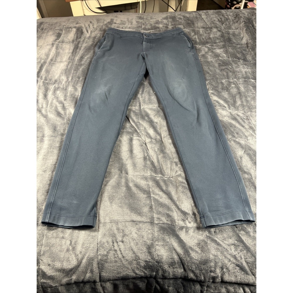 Lululemon‎ Commission Pants Size 32 Blue button drawstring closure
